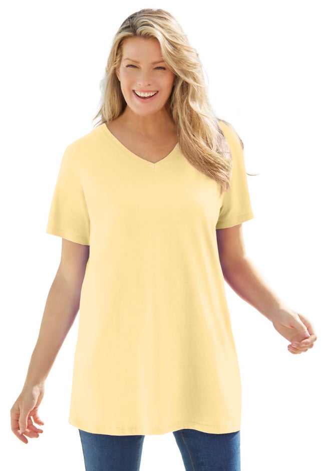 Perfect Short-Sleeve V-Neck Tunic image number 0