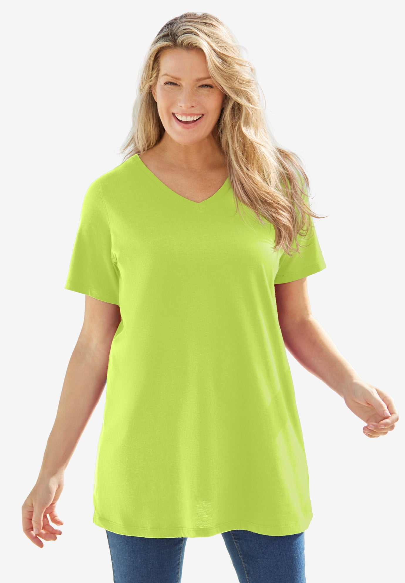 Perfect Short-Sleeve V-Neck Tunic image number 0