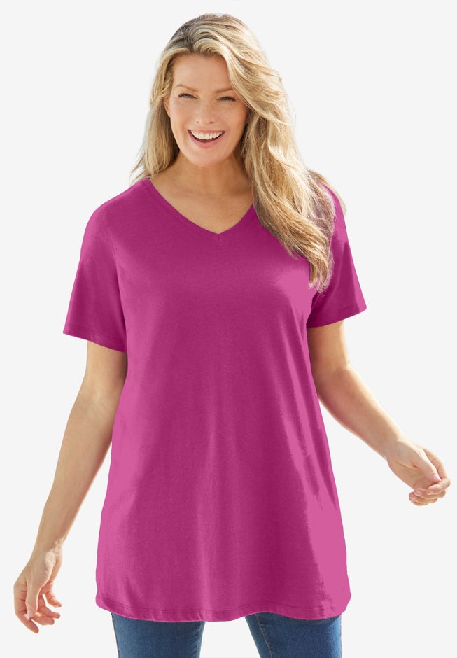 Perfect Short-Sleeve V-Neck Tunic image number 3