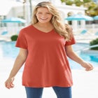 Perfect Short-Sleeve V-Neck Tunic image number null