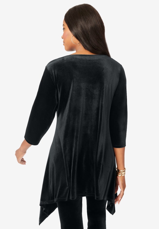 Velour Hanky Hem Tunic. image number 2