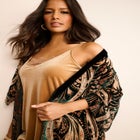 Plus Size Burnout Velvet Fringe Duster image number 2