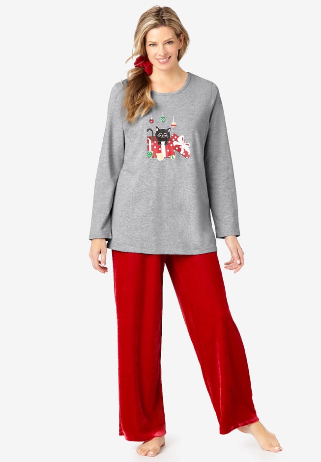 Pajama Set with FREE Velour Scrunchie image number 0