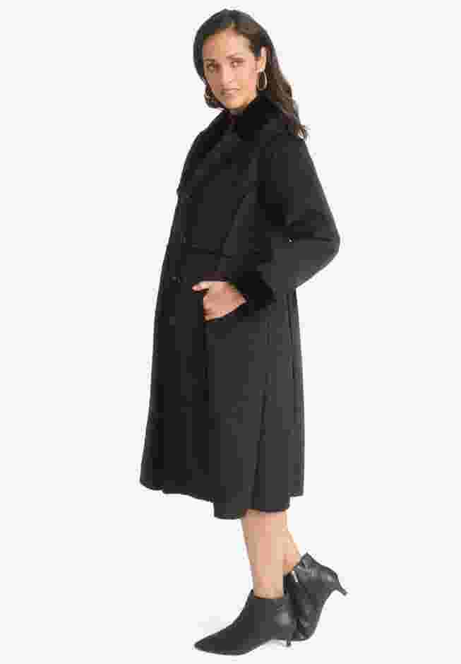 Faux Shearling Midi Coat image number 2