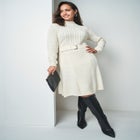 Belted Cable Sweater Dress image number null