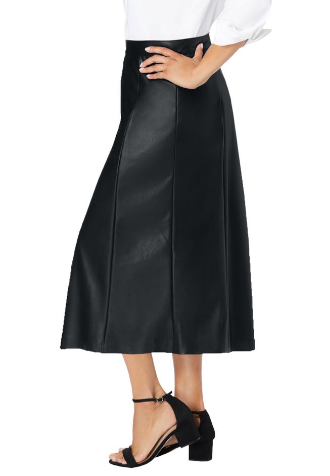 Faux Leather Midi Skirt image number 1