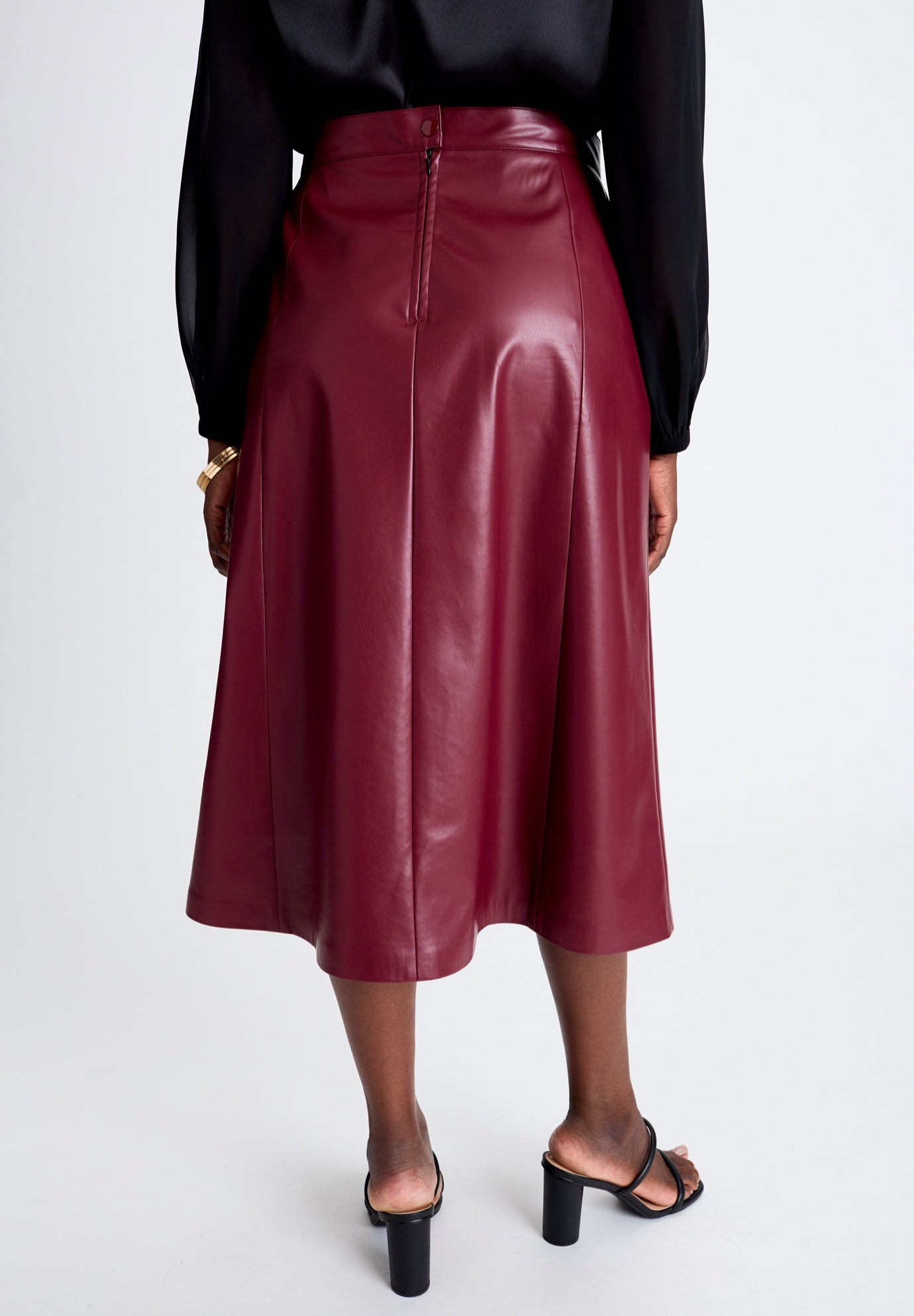 Faux Leather Midi Skirt image number 1