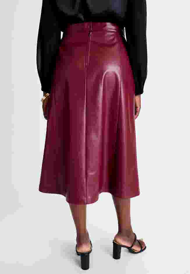 Faux Leather Midi Skirt image number 1
