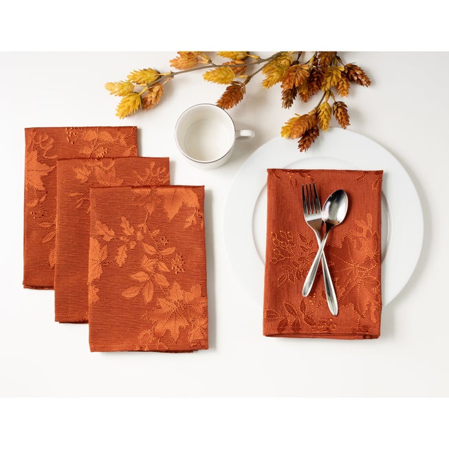 Set of 4 Vintage Leaves Napkins image number null