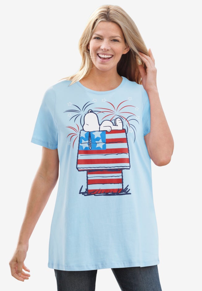 Red, White & Blue Snoopy Firework Tee image number null