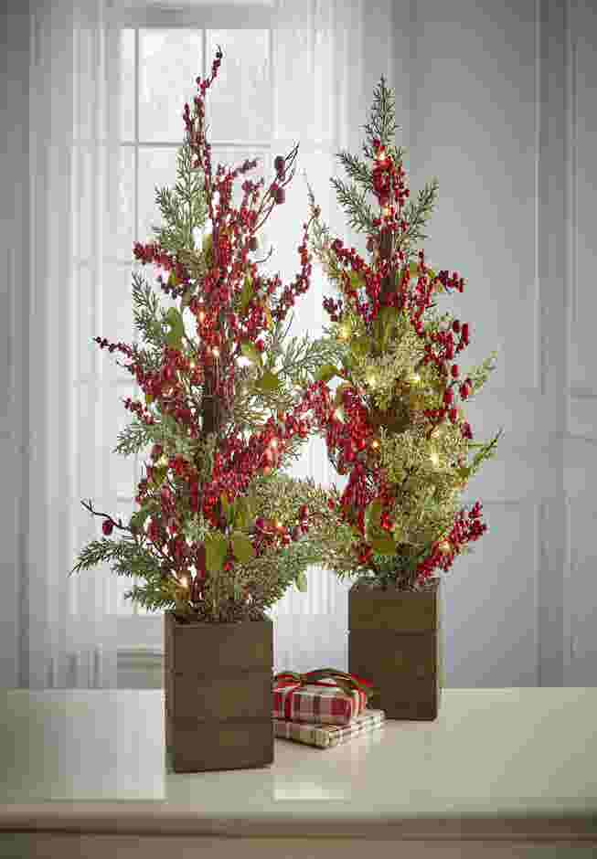 24"H Pre-Lit Tabletop Berries Tree image number 0