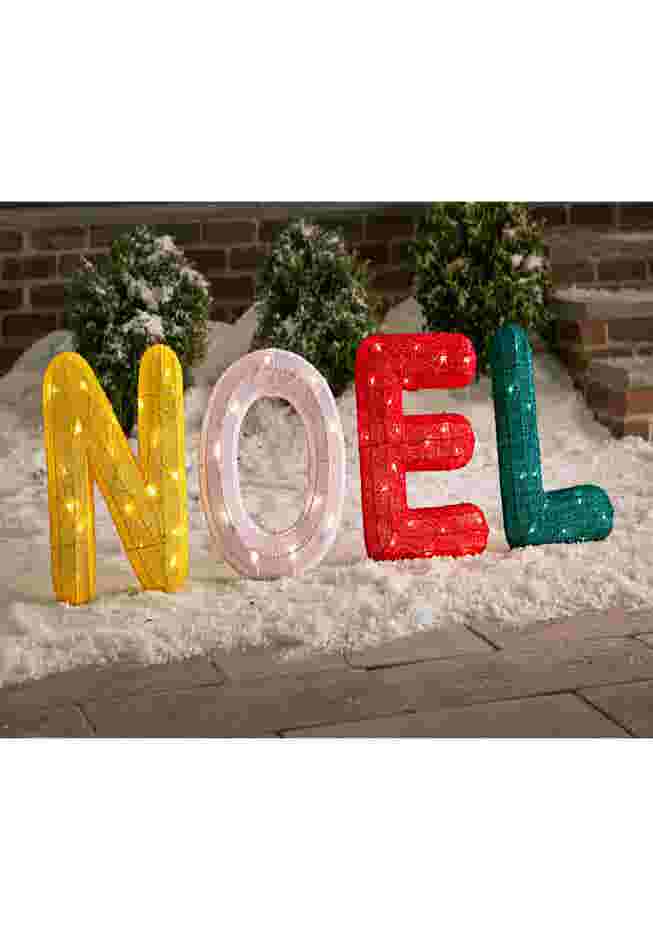 Pre-Lit Tinsel Noel Sign image number 0