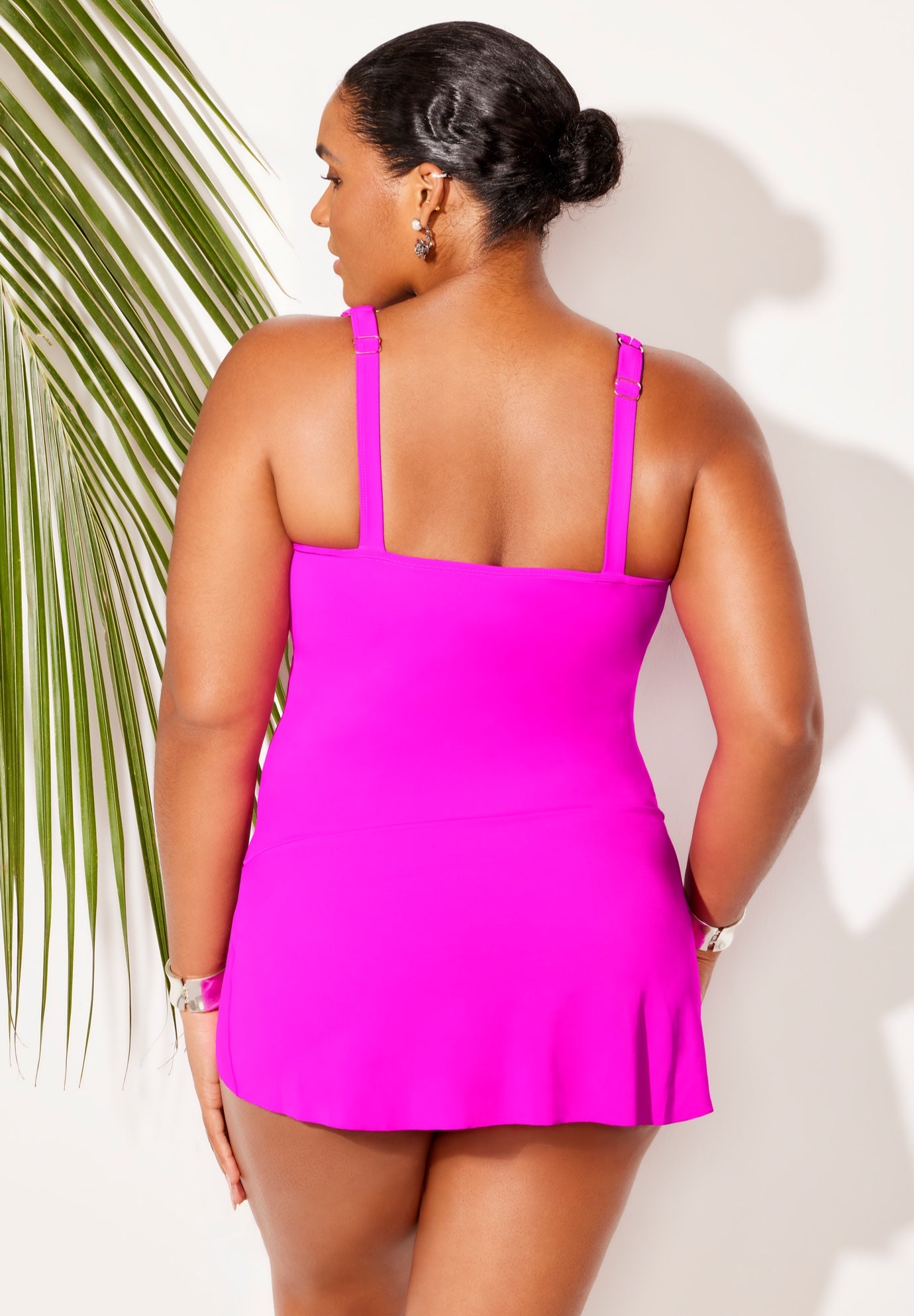 Mesh Panel Underwire Swimdress image number 1