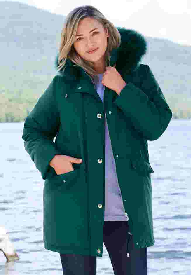 Faux Fur Down Parka Coat image number 4