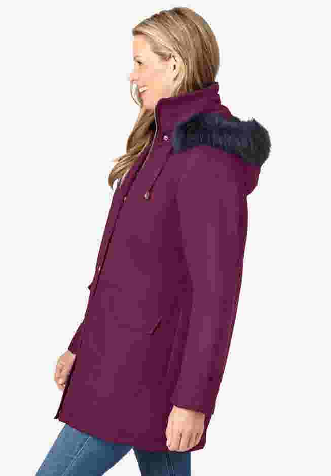 Faux Fur Down Parka Coat image number 2