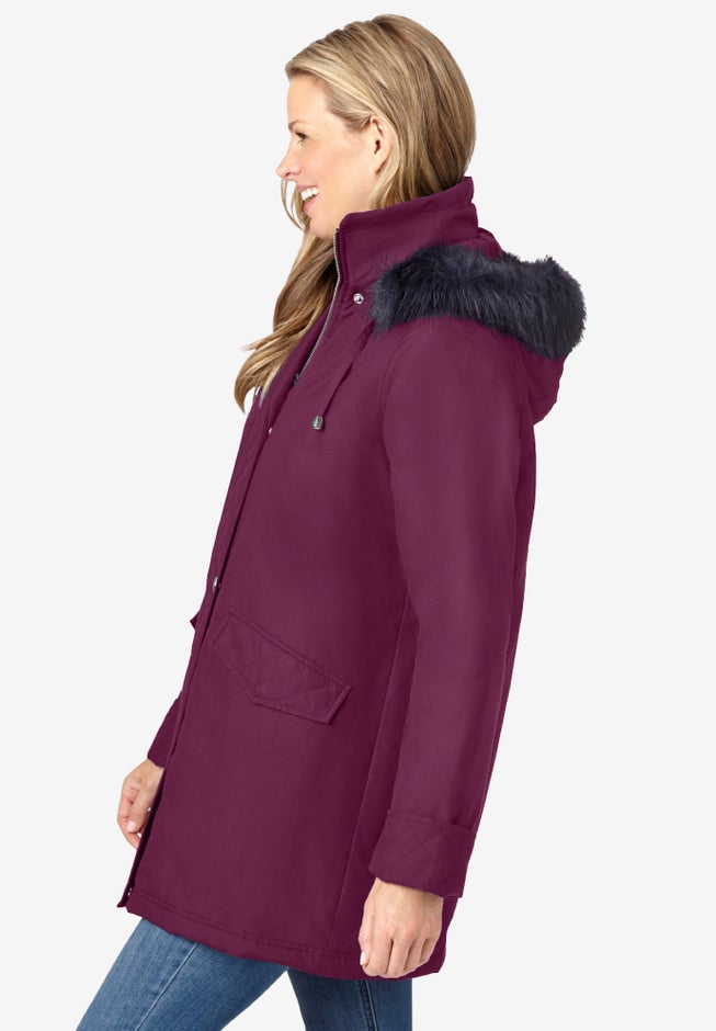 Faux Fur Down Parka Coat image number 2