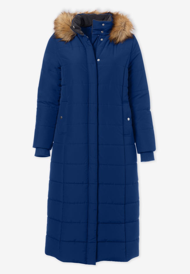 Plus Size Maxi Length Puffer Coat image number 6