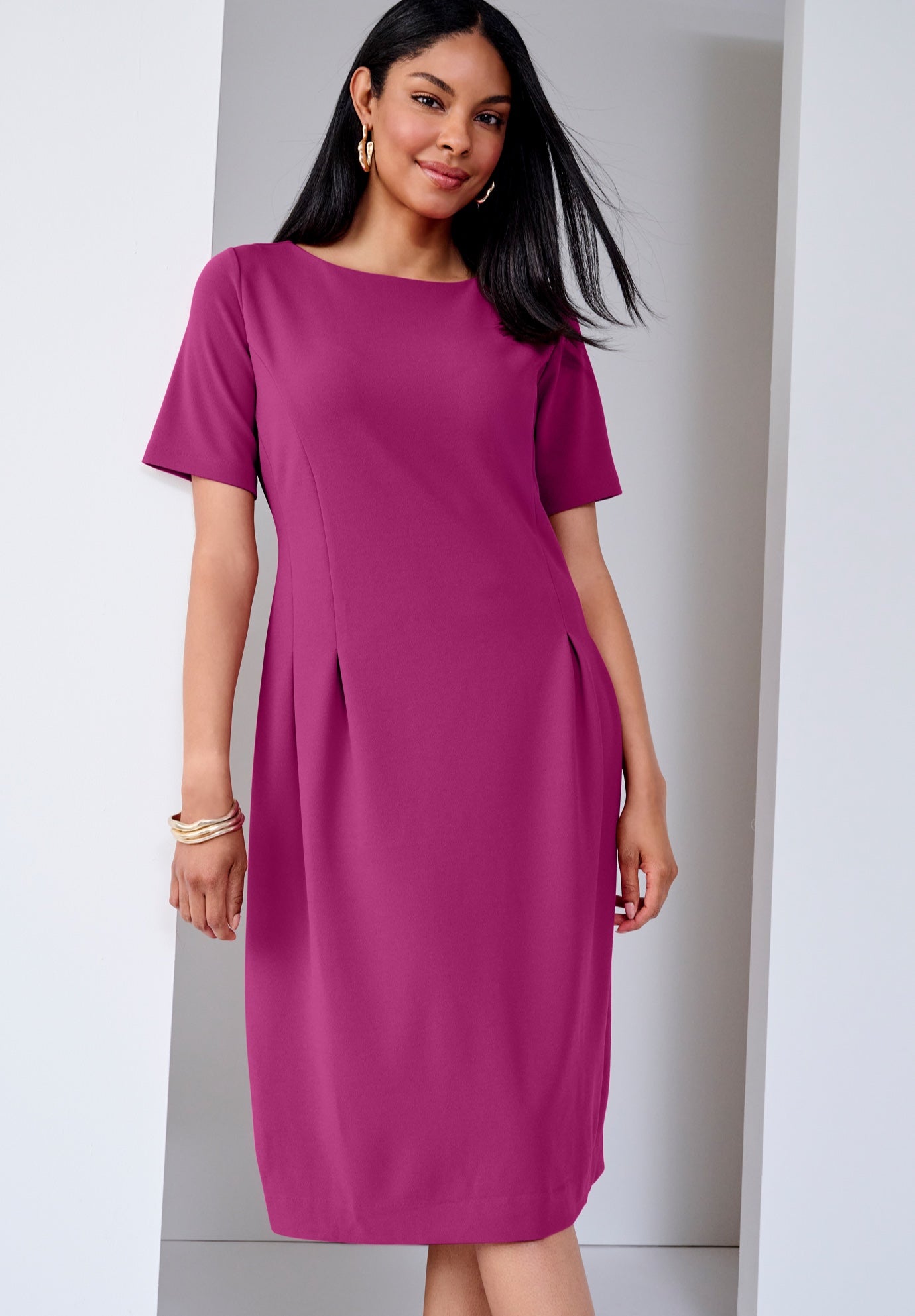 Crepe Fit and Flare Dress image number 0