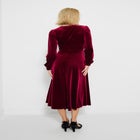Crew Neck Velvet Midi Dress image number 3