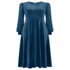 Crew Neck Velvet Midi Dress image number null
