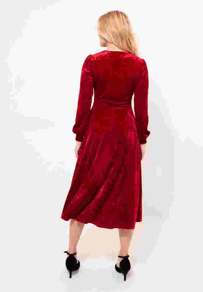 Crushed Velvet Midi Dress image number 4