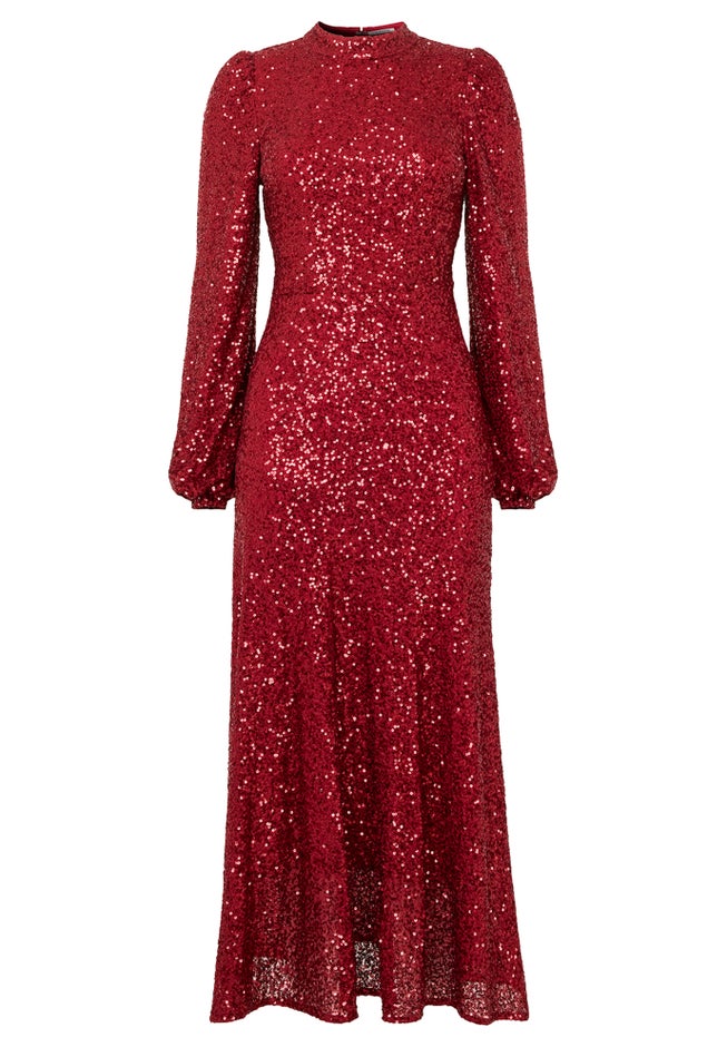 A-Line Sequin Midi Dress image number 1