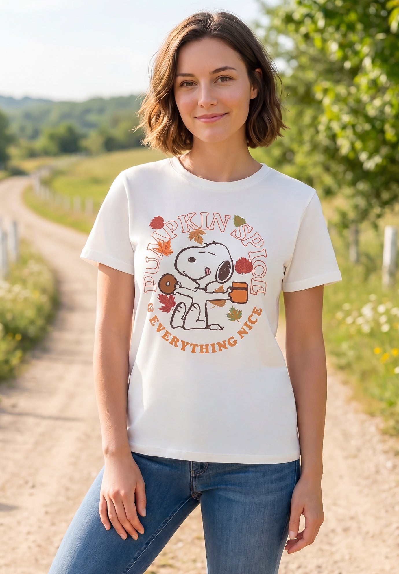 Snoopy Pumpkin Spice Crewneck Tee image number 0