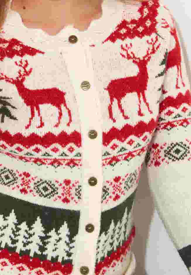 Novelty Reindeer Cardigan Sweater image number 4