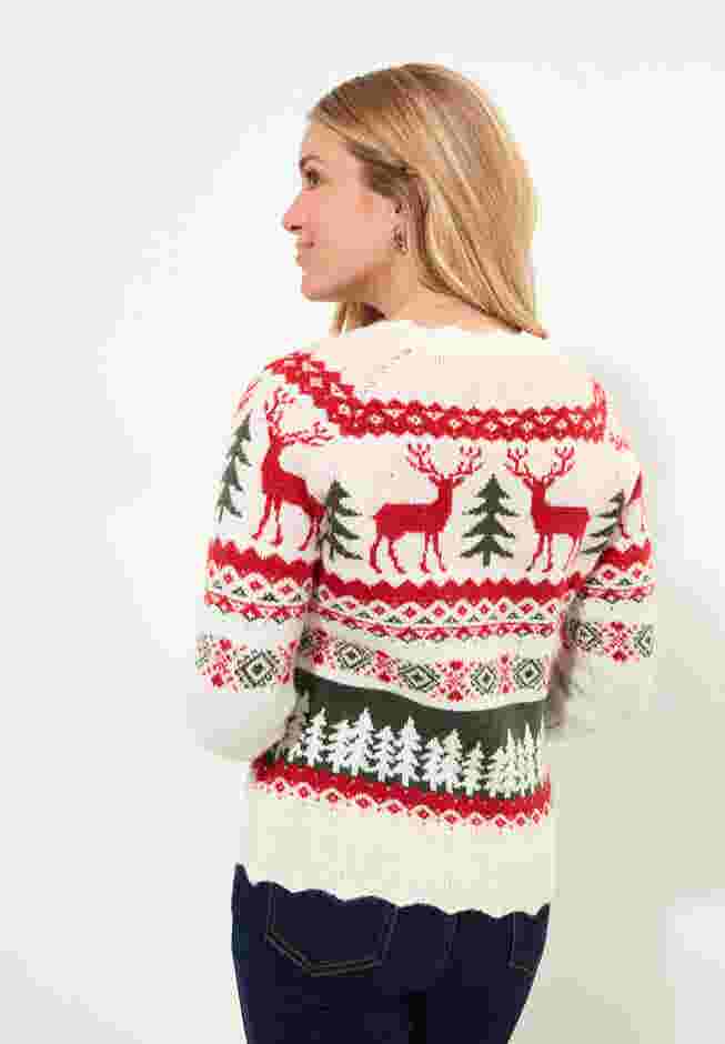 Novelty Reindeer Cardigan Sweater image number 5