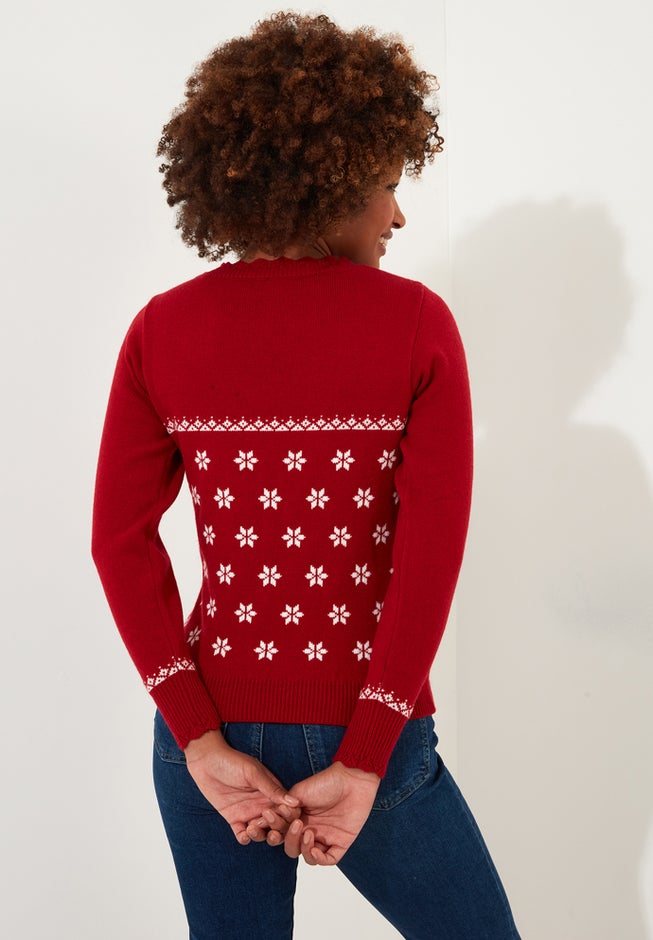 Novelty Holiday Snowflake Pullover Sweater image number 5