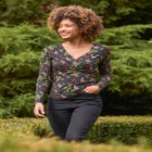 Stretch Knit Festive Wrap Top image number null