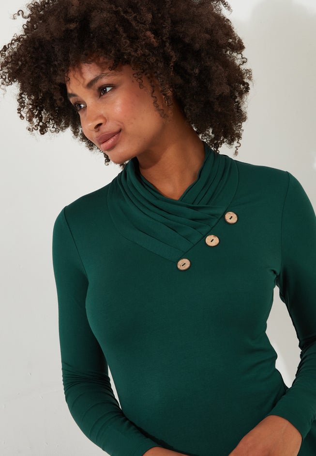 Stretch Knit Asymmetrical Tunic image number 2