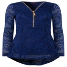 V-Neck Zip Lace Tunic image number null