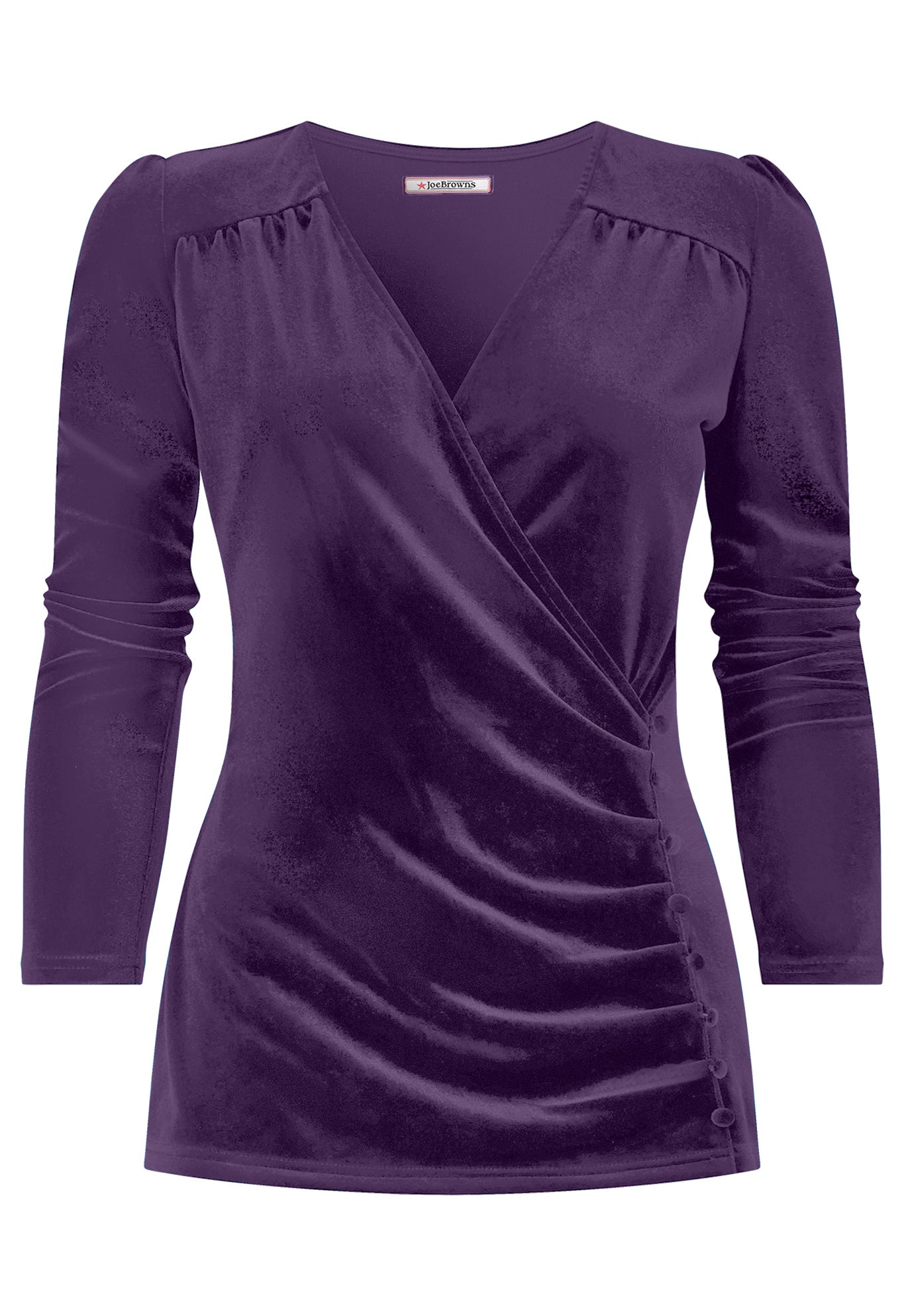 V-Neck Velvet Wrap Top image number 1