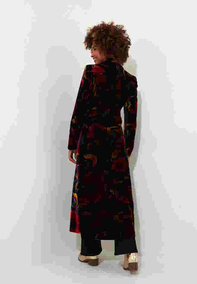 Longline Floral Velvet Blazer image number 4