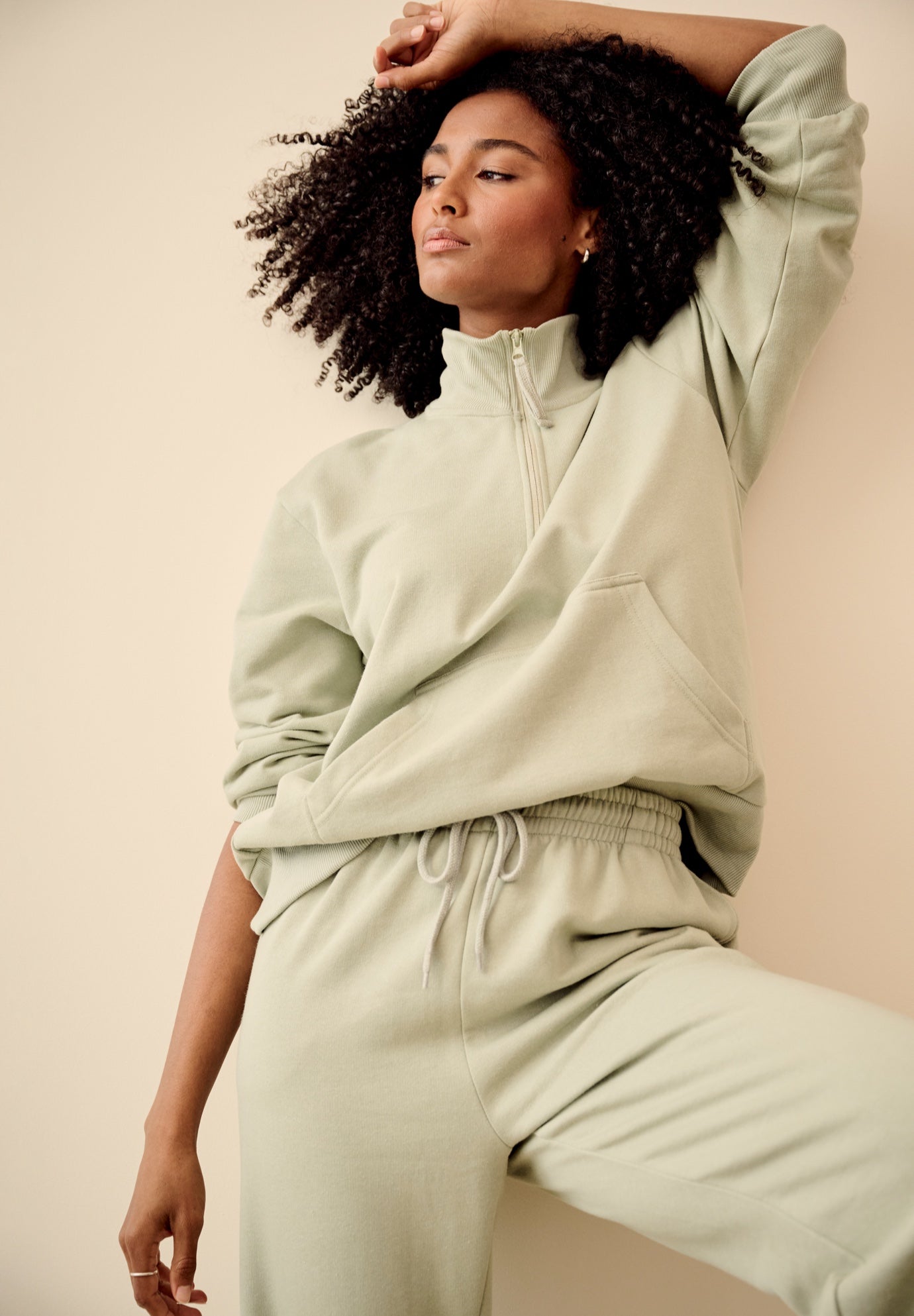 &frac14; Zip Collar Fleece Sweatshirt image number 2