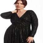 Sequin Faux Wrap Gown image number 3