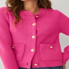 BOXY GOLD BUTTON FRONT CARDIGAN image number null