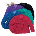 Smocked velour 25" bed jacket by Only Necessities® image number null