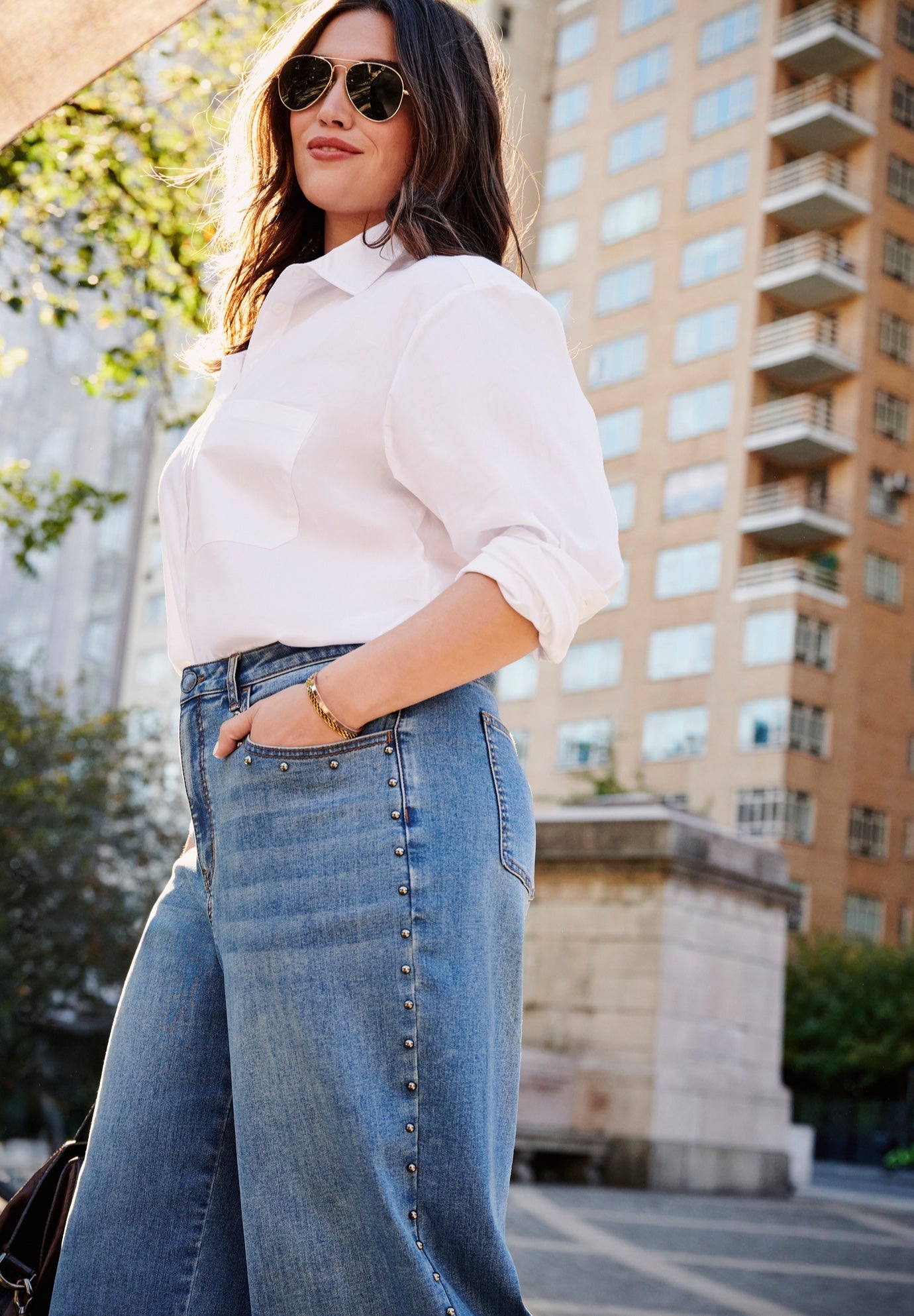 Studded Wide Leg Jean image number 1
