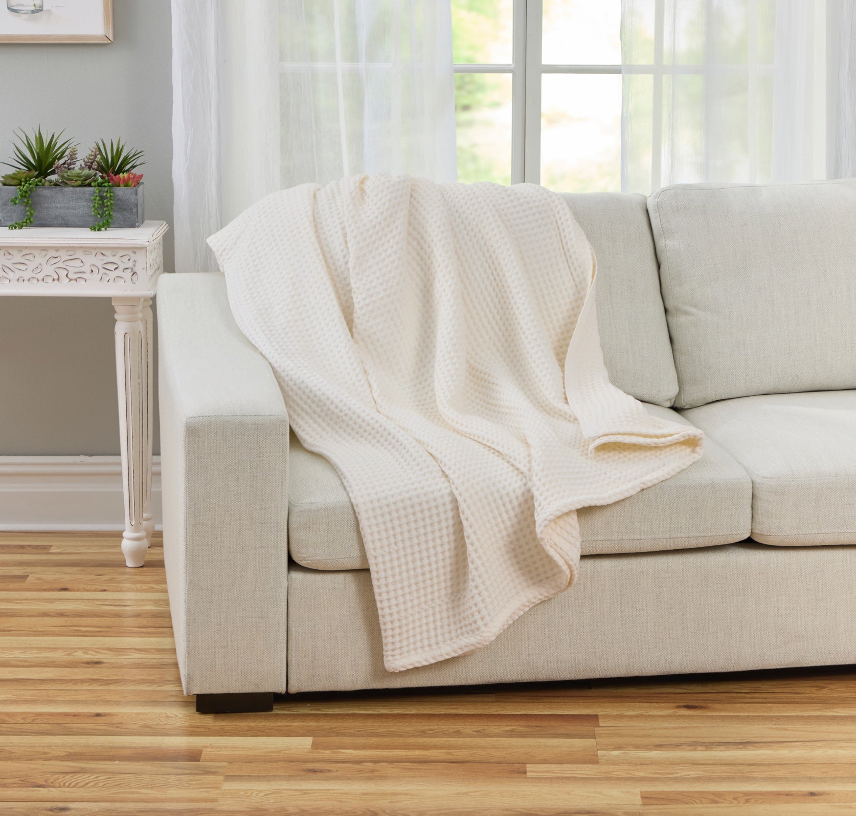 Cotton Waffle Weave Blanket image number 0