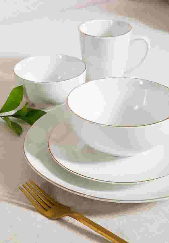 Ogalla 30-Piece Dinnerware Set with Gold Rim image number 1