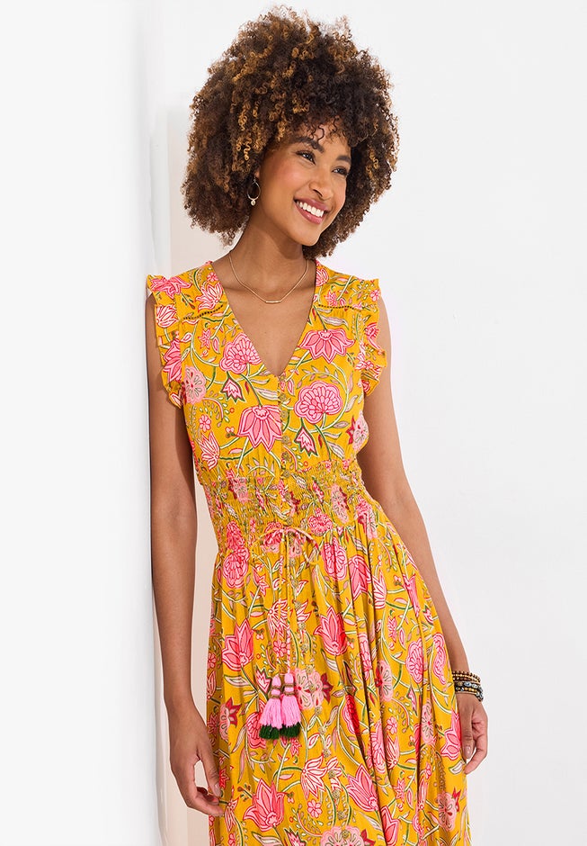 V-neck Ruffle Maxi Dress image number 1