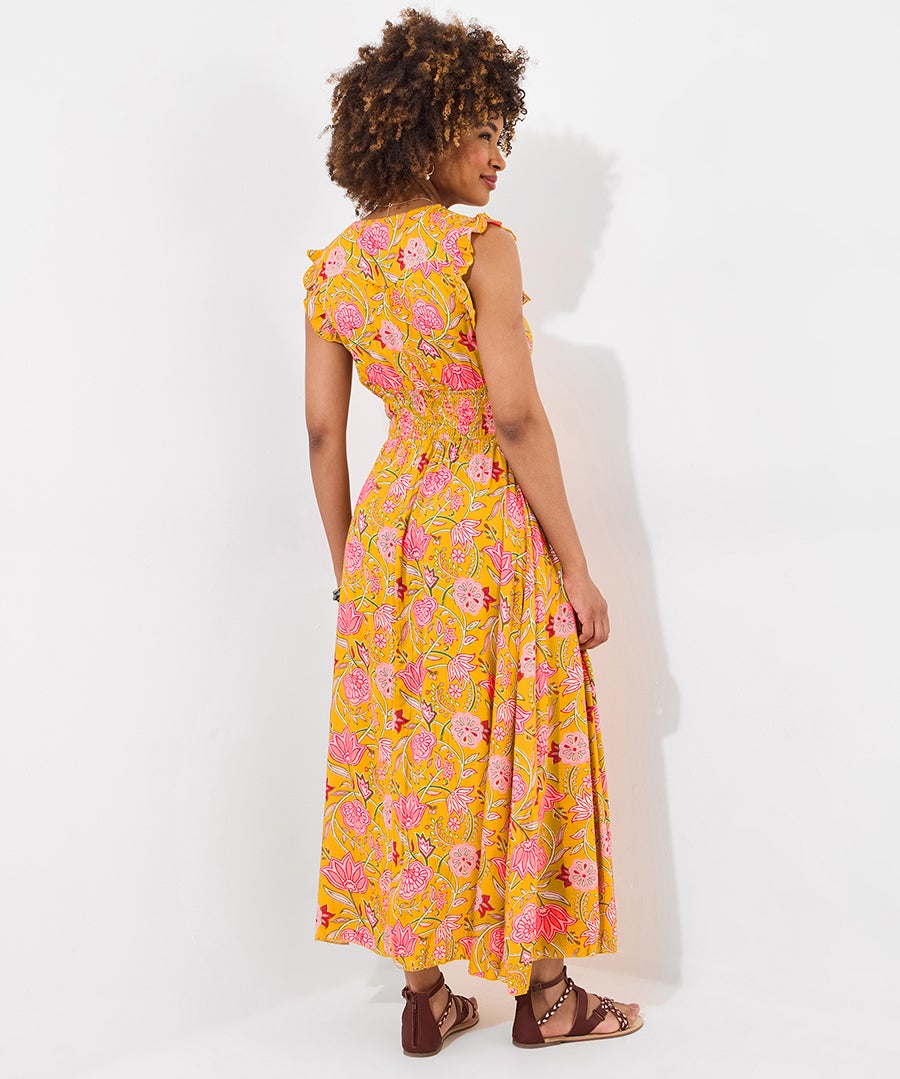 V-neck Ruffle Maxi Dress image number 3