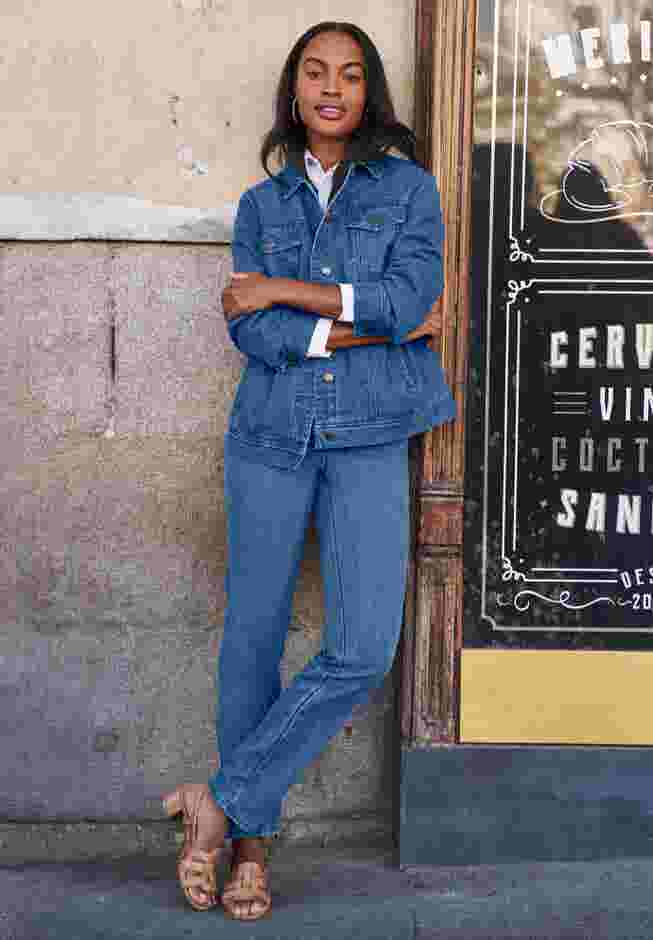 Classic Cotton Denim Straight-Leg Jean image number 1