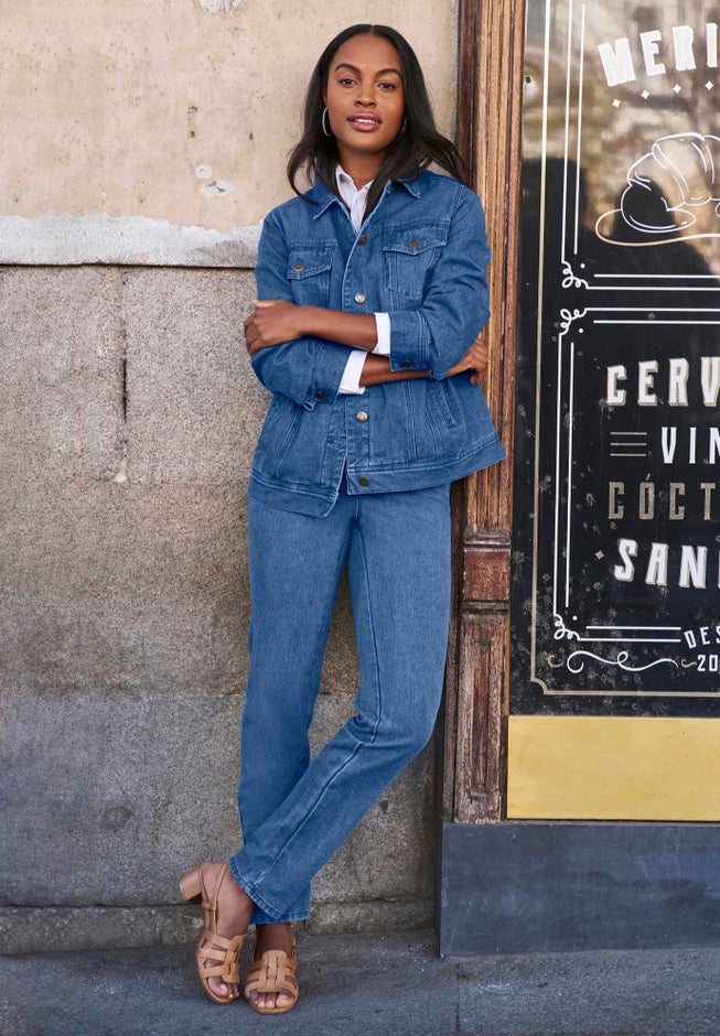 Classic Cotton Denim Straight-Leg Jean image number 1
