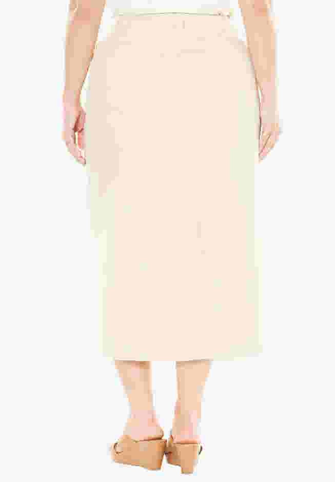 Classic Cotton Denim Midi Skirt image number 1