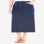 Classic Cotton Denim Midi Skirt image number null