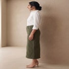 Classic Cotton Denim Midi Skirt image number null