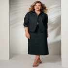 Classic Cotton Denim Midi Skirt image number null